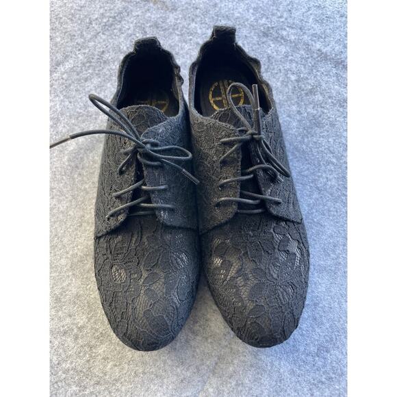 House of Harlow 1960 Women Oxfords 36 EU 5.5 US Tilly‎ Noir Lace Elegant Stylish - Picture 1 of 11
